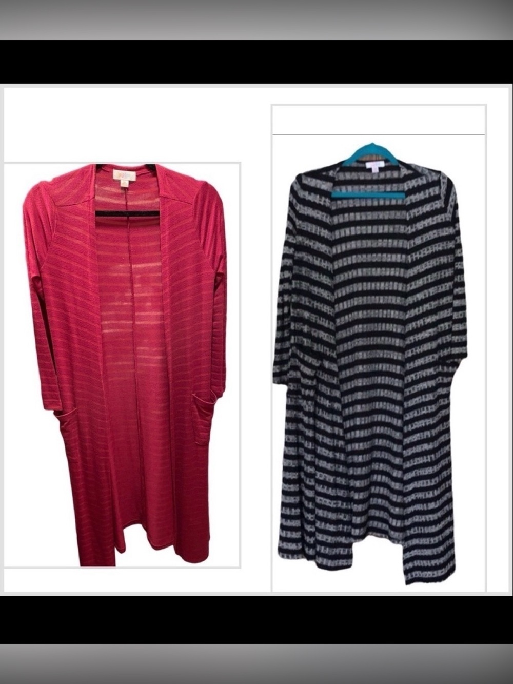 Two Lularoe Rib-Knit Cardigan Dusters XS - Picture 1 of 15